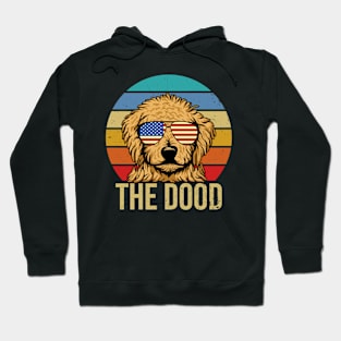 Vintage Goldendoodle The Dood American Flag Glasses Hoodie